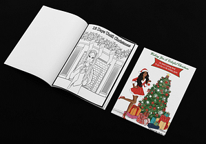 Christmas book open with cover