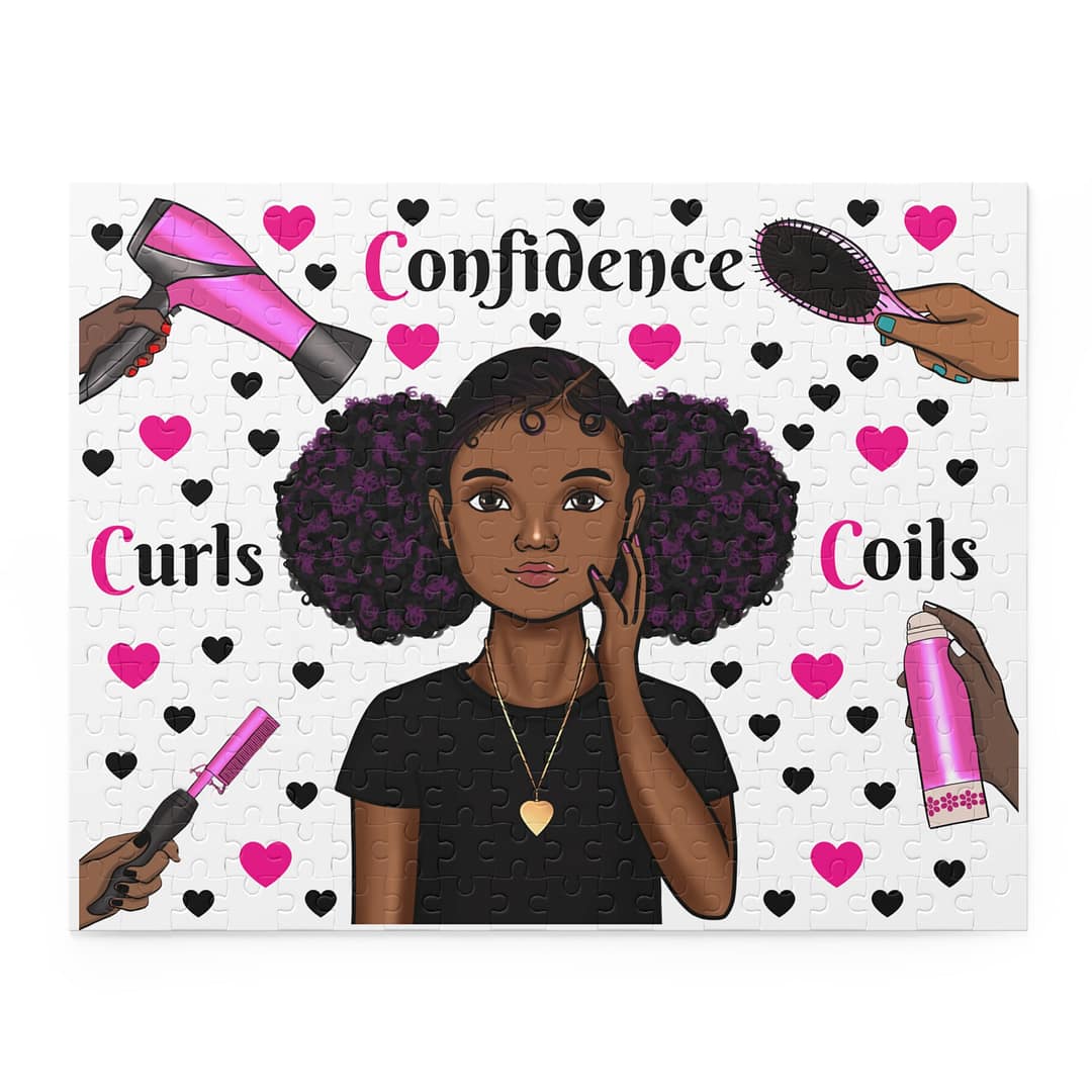 Confidence Curls Coils Puzzle — Black Girl Natural Hair Jigsaw (120/252/500 pc) - Image 4