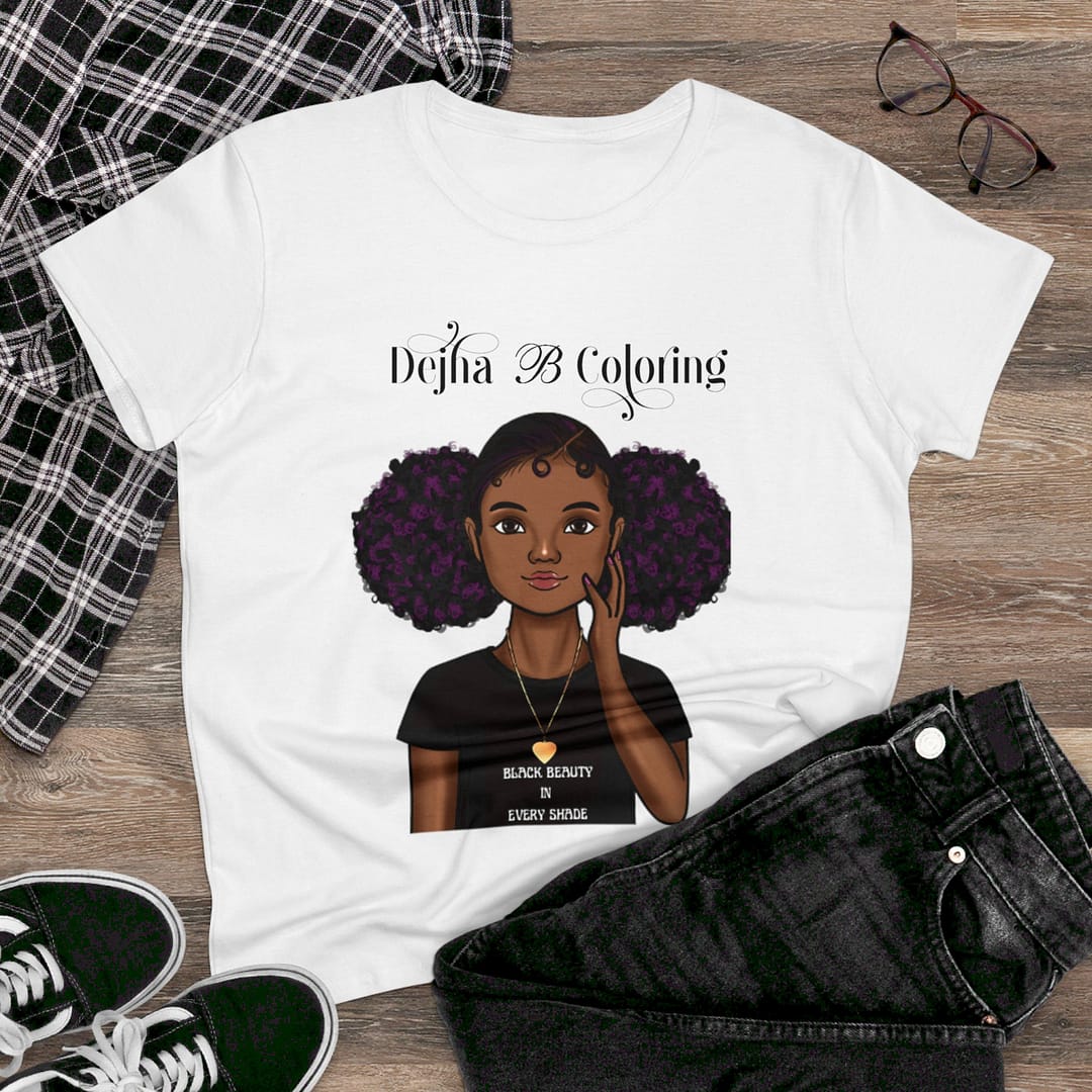 Dejha B Coloring Afro Puff Girl Tshirt - Image 2
