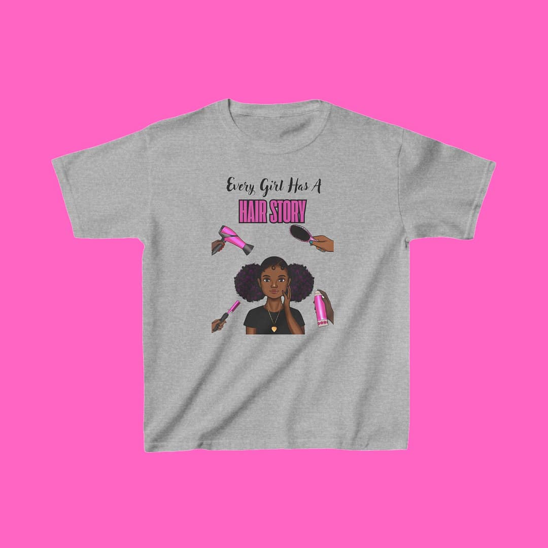 Every Girl Has A Hair Story ™Kids Tee - Image 2