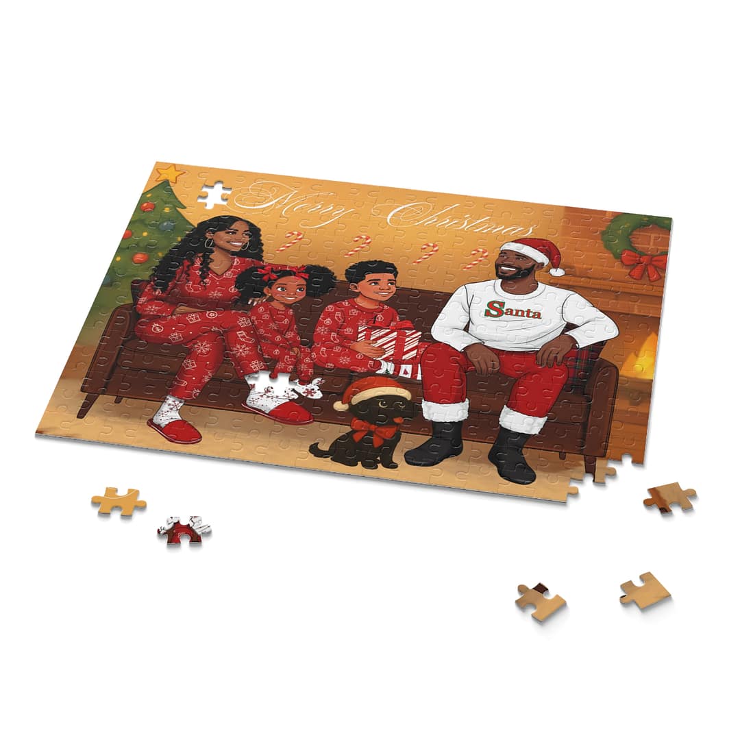 Christmas Family Puzzle — 'Merry Christmas' Holiday Jigsaw (120/252/500 pcs) - Image 3