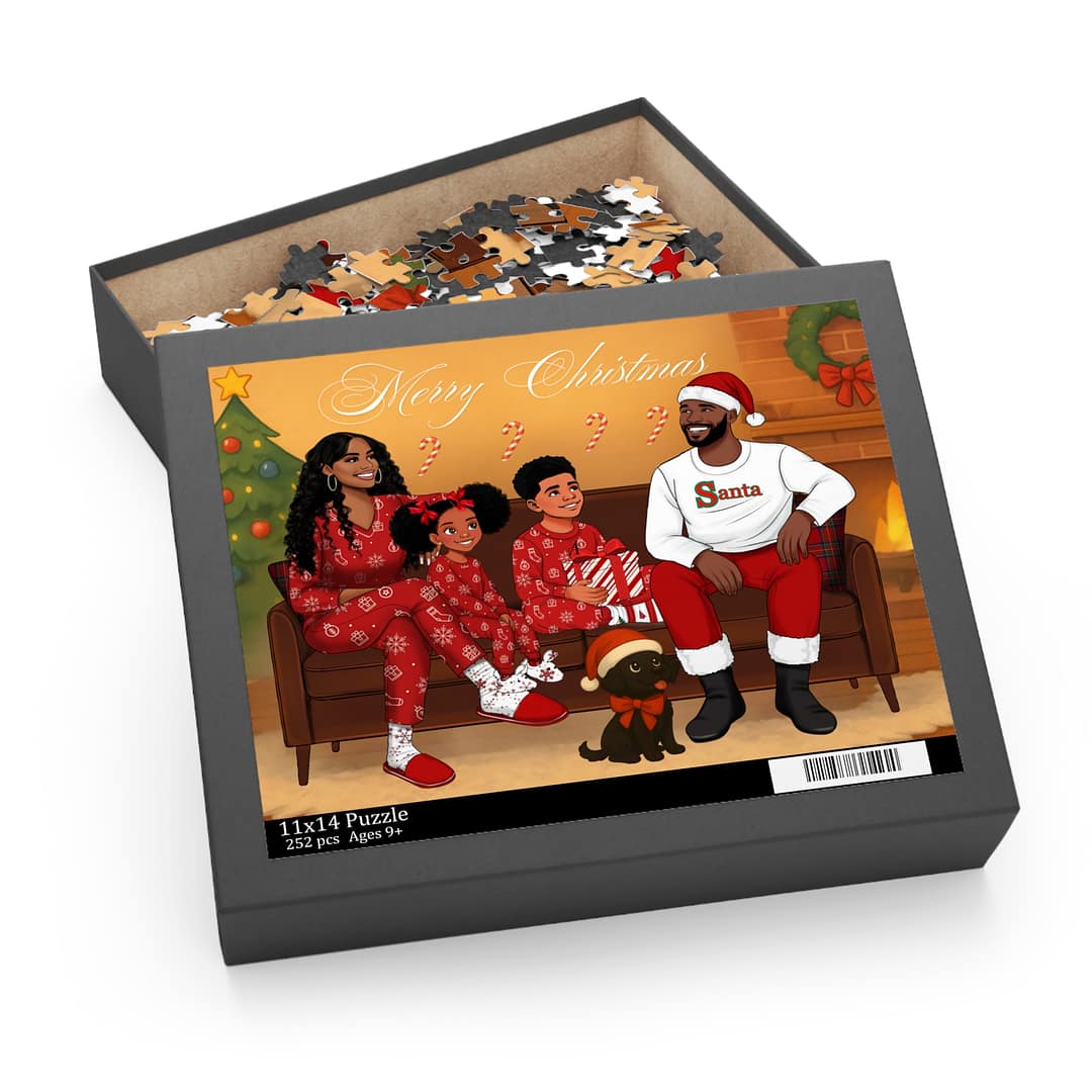 Christmas Family Puzzle — 'Merry Christmas' Holiday Jigsaw (120/252/500 pcs) - Image 2