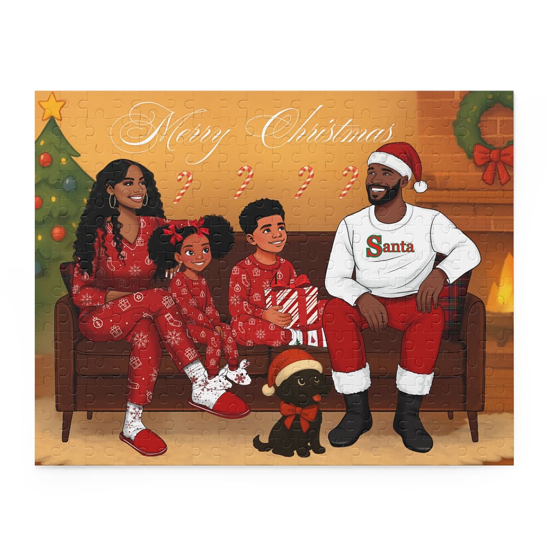 Christmas Family Puzzle — 'Merry Christmas' Holiday Jigsaw (120/252/500 pcs)