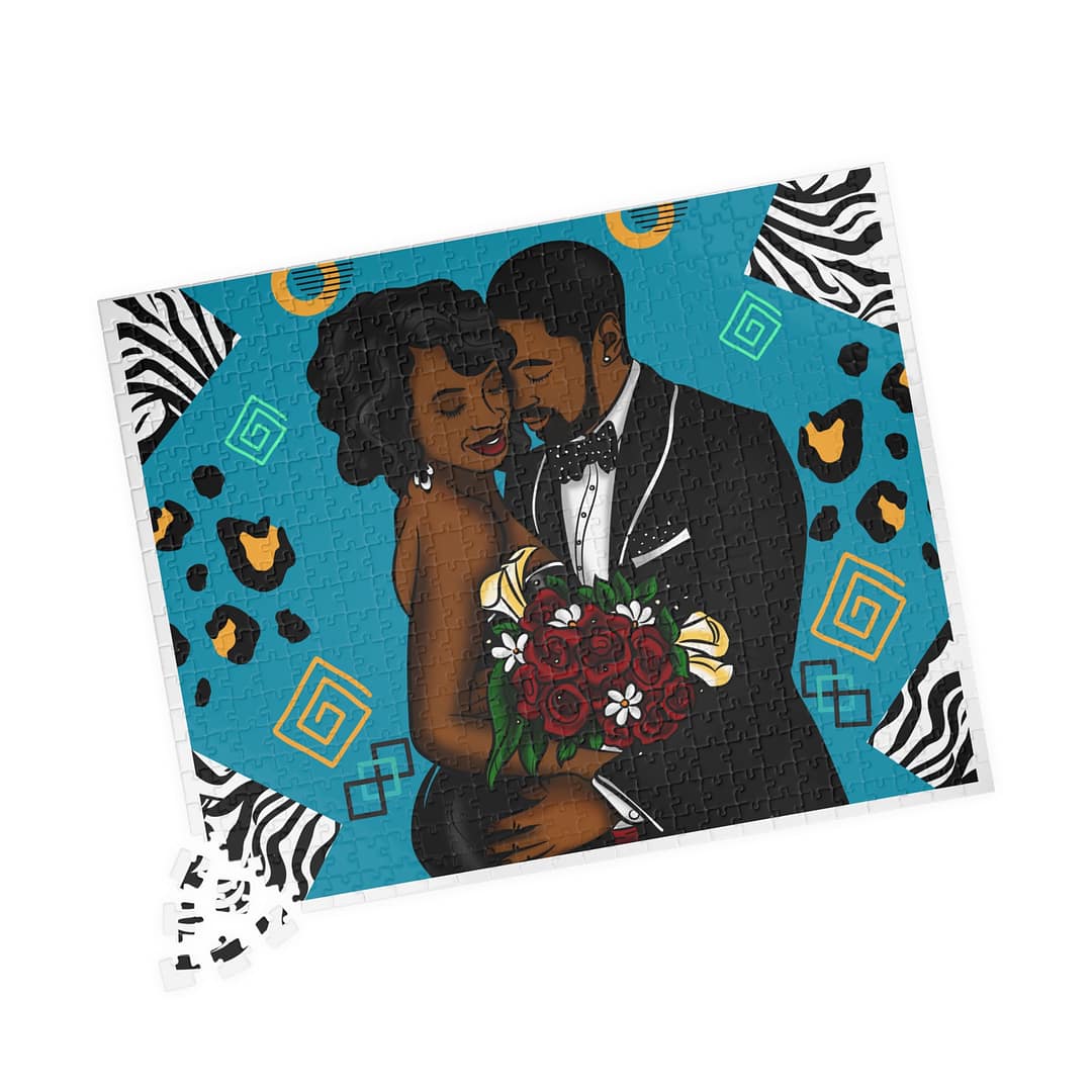 Black Couple Wedding Puzzle