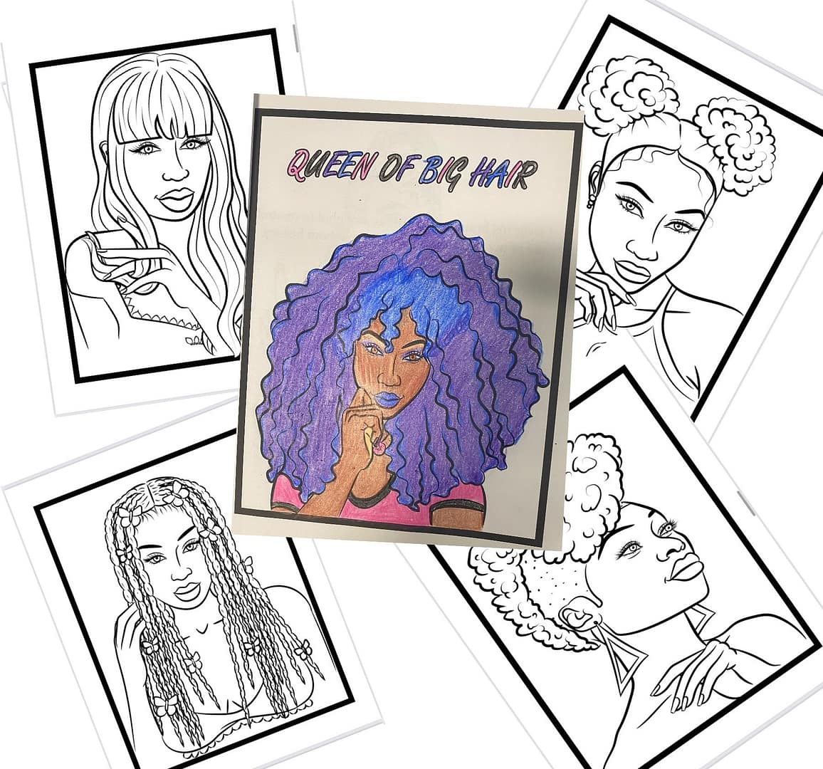 Hair Story  Adult Coloring Book - Image 3