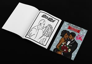 Love coloring book open with cover