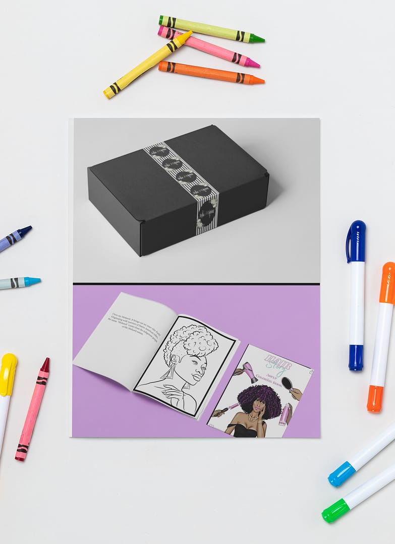 Hair Story Adult Coloring Book Color and Sip Kit