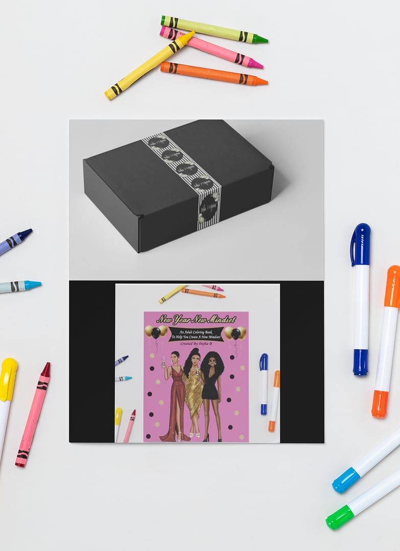 New Year New Mindset  Adult Coloring Book Color and Sip Kit