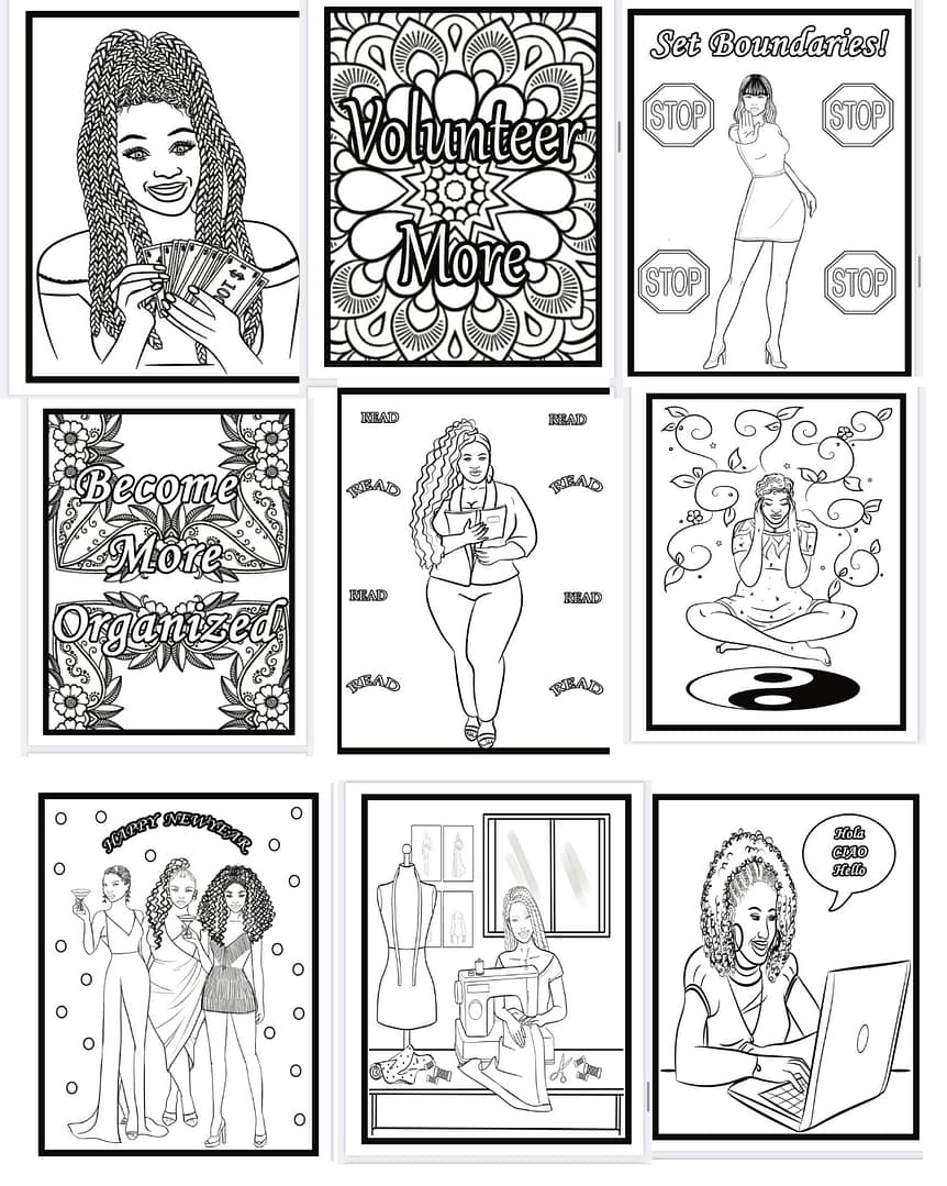 New Year New Mindset Adult Coloring Book - Image 3