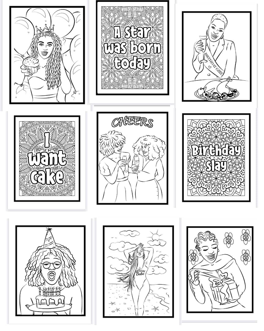 New Adult Coloring Book Color Like It's Your Birthday - Image 3