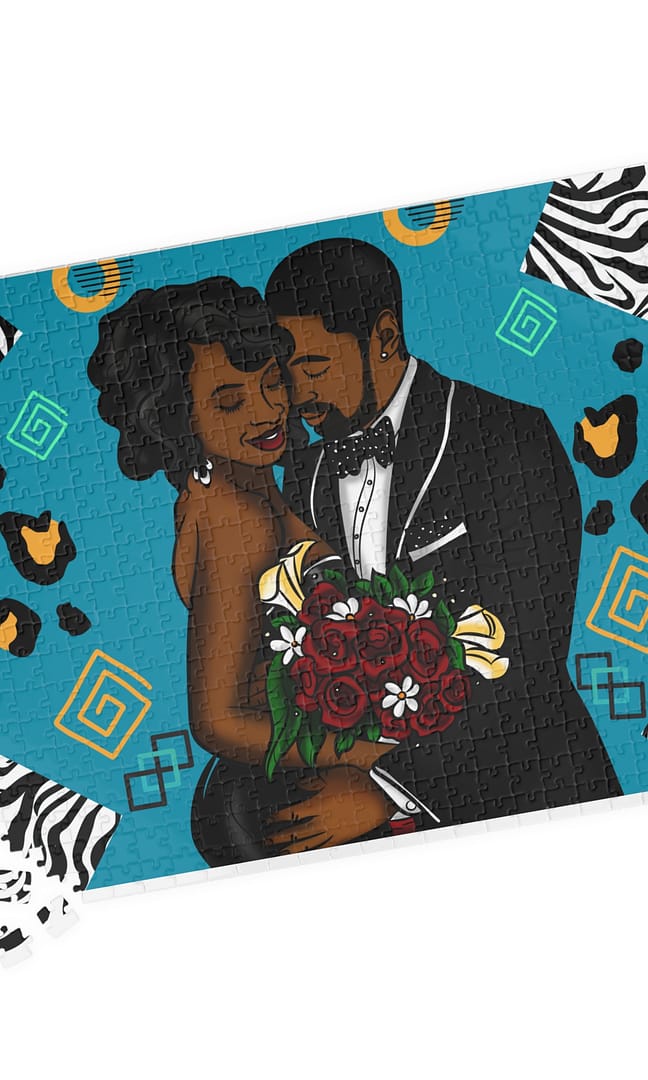 Black Couple Wedding Puzzle