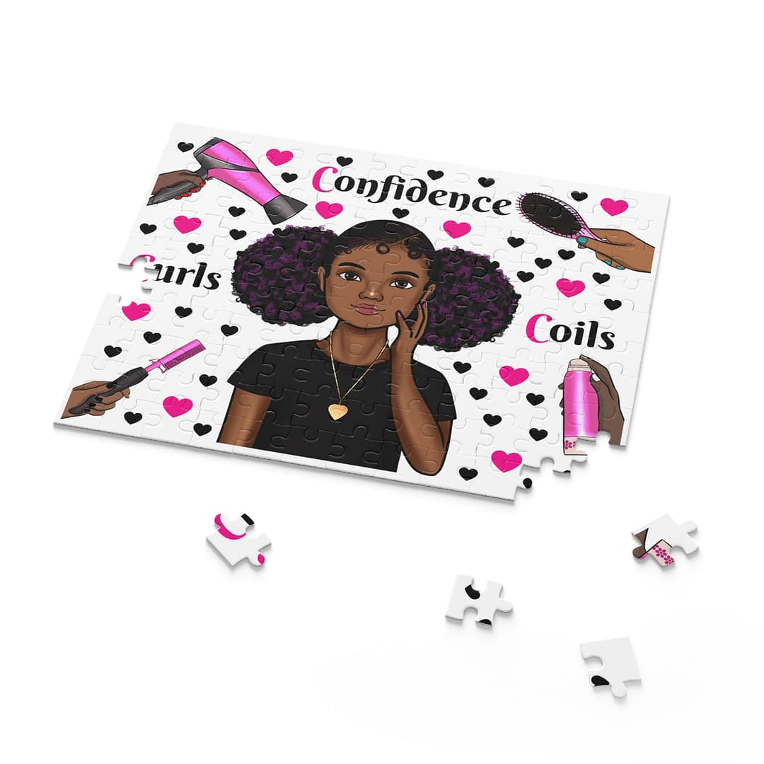 Confidence Curls Coils Puzzle — Black Girl Natural Hair Jigsaw (120/252/500 pc) - Image 3