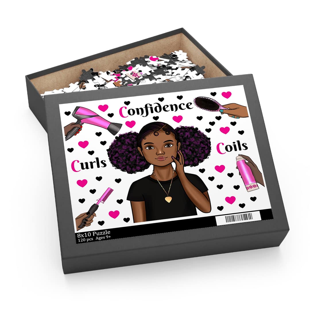 Confidence Curls Coils Puzzle — Black Girl Natural Hair Jigsaw (120/252/500 pc) - Image 2