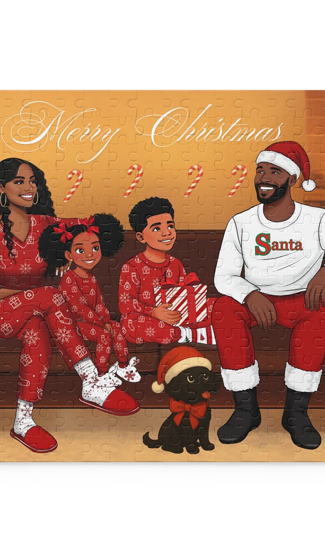 Christmas Family Puzzle — 'Merry Christmas' Holiday Jigsaw (120/252/500 pcs)